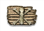 Wood American Flag Camouflage Duck Skull Hunting Duck Drake Waterfowl Decal Sticker Decal