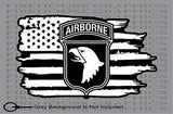 101st Airborne Division Army American Flag Weathered Vinyl Decal