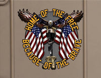 Battlefield Cross Home of The Free, Because of The Brave Military US Army Veteran Sticker Decal