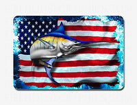 American Flag Blue Marlin Offshore Fishing Sticker Decal