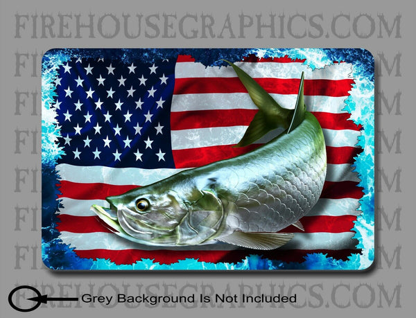 American Flag Bass Fish Decal USA United States Largemouth Fishing
